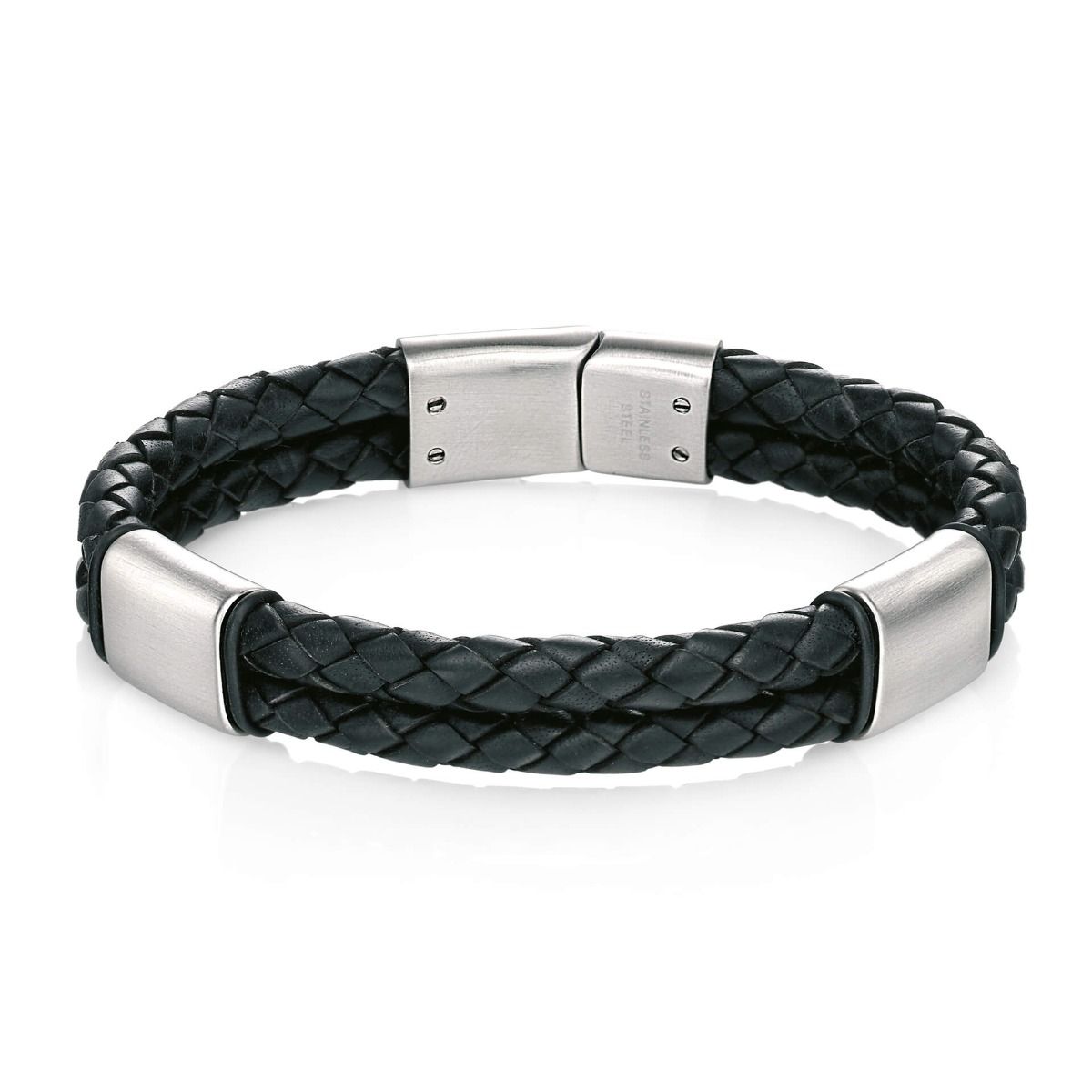 Fred Bennett Black Leather Bracelet John Ross Jewellers