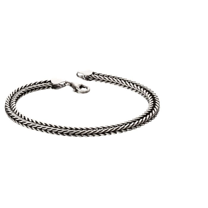 Fred Bennett Silver Oxidised Foxtail Chain Bracelet John Ross