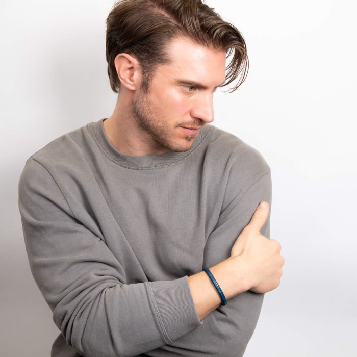 FRED BENNETT Multi-Tone Woven Leather Bracelet - John Ross Jewellers