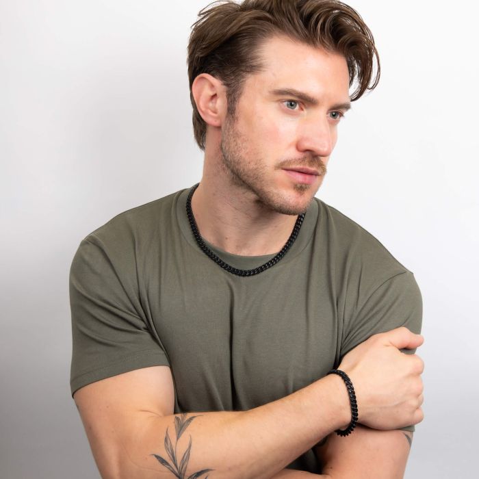 Fred Bennett Black Chunky Curb Bracelet - John Ross Jewellers