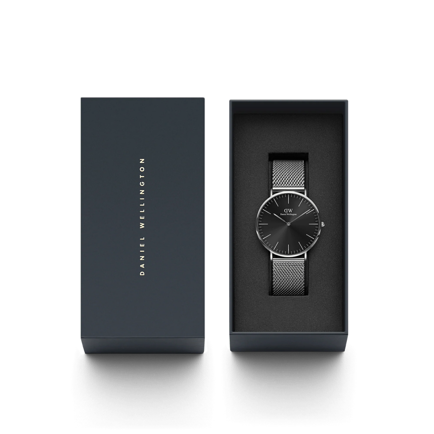 Daniel Wellington Classic Mesh Onyx Silver | 40mm - John Ross Jewellers