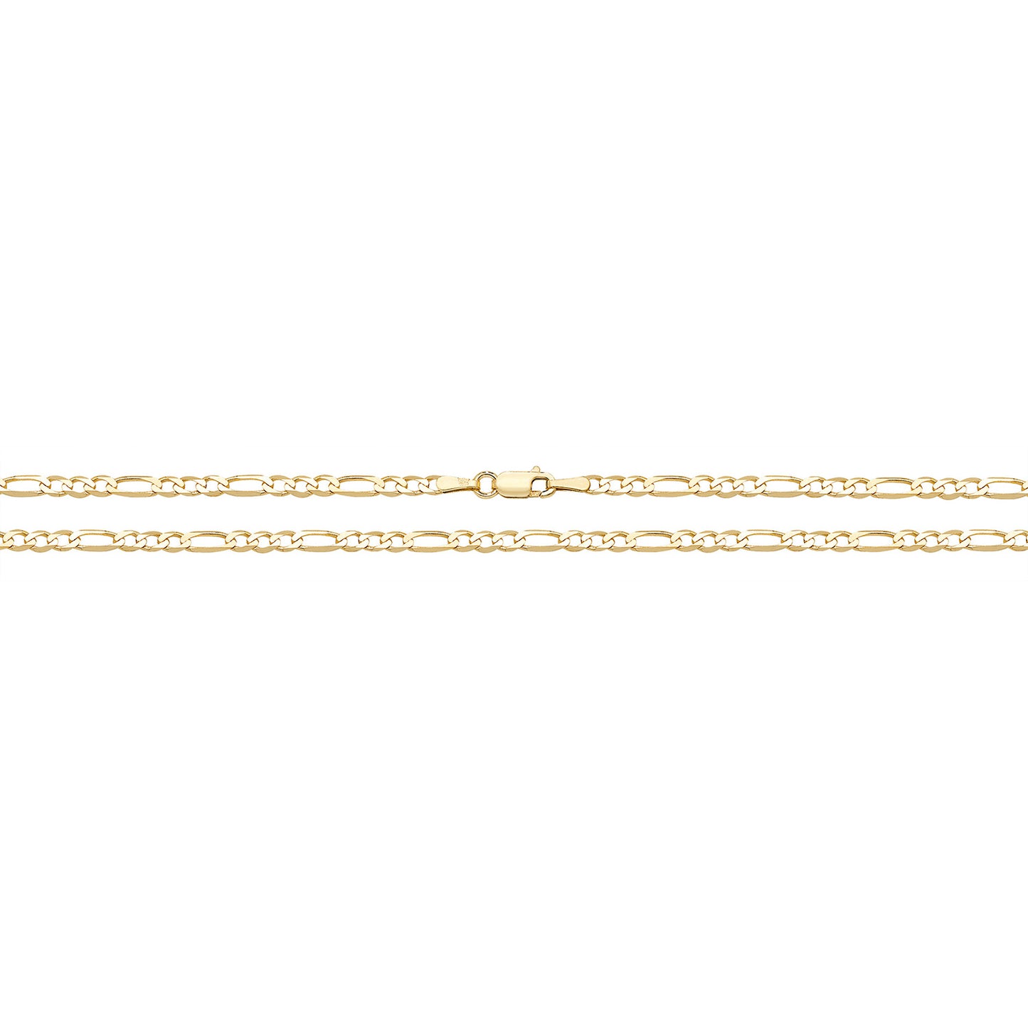 9ct Gold 1+3 Figaro Anklet - John Ross Jewellers