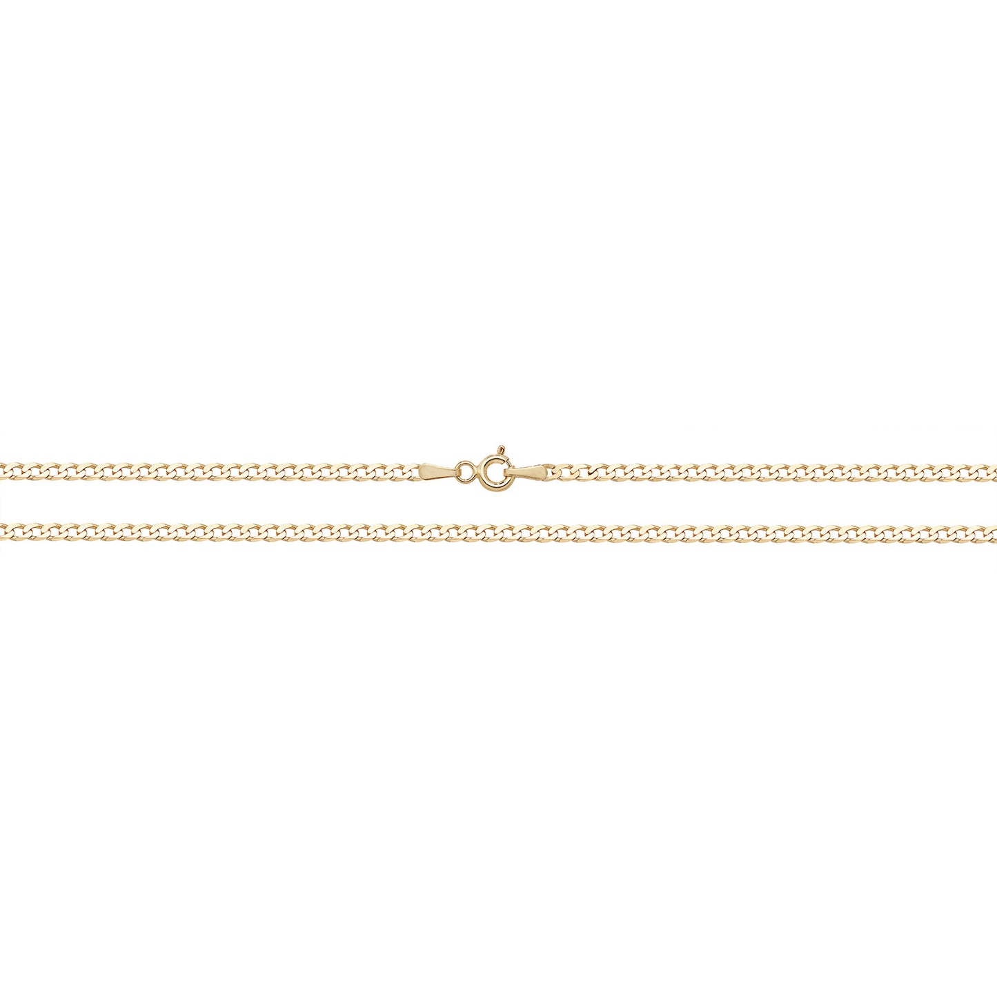 9ct Gold Flat Open Link Bevelled Curb Chain | Light - John Ross Jewellers