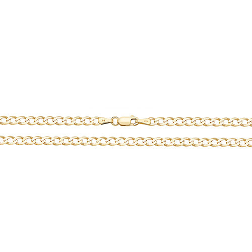 9ct Gold Flat Open Link Bevelled Curb Chain