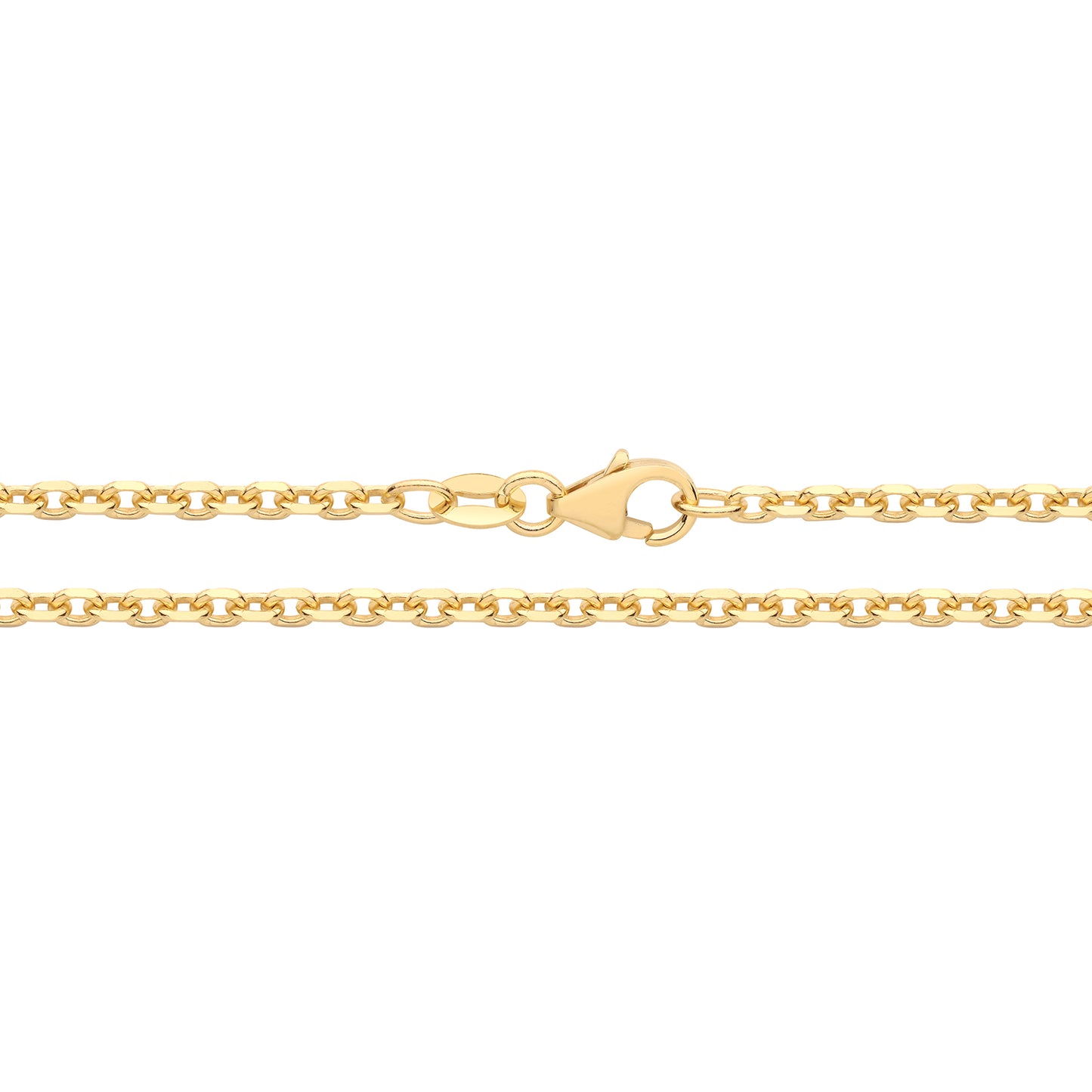 9ct Gold Fine Solid Diamond Cut Rolo Chain - John Ross Jewellers