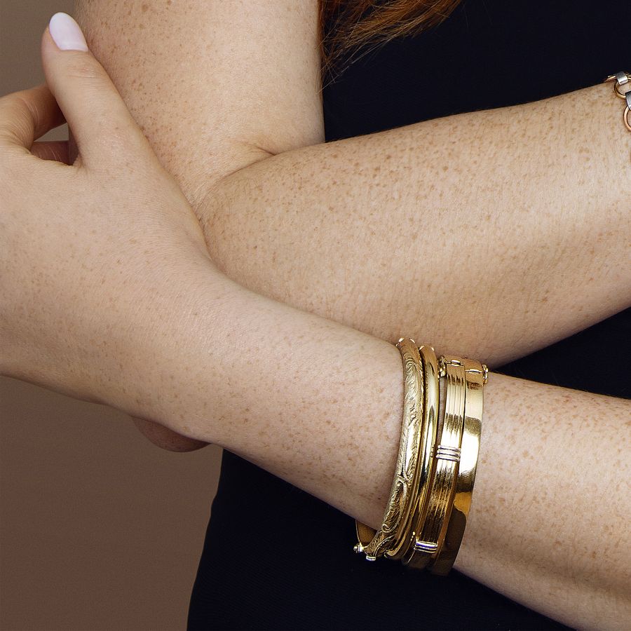 9ct Gold Domed Polished Bangle