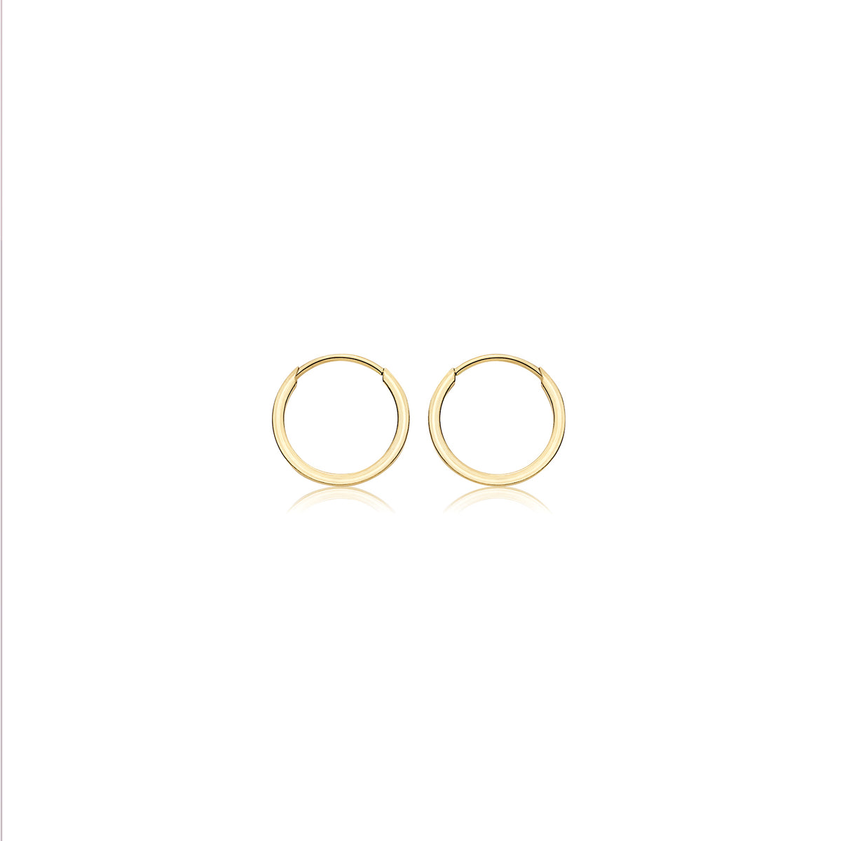 9ct Gold 8mm Sleeper Earrings | Square Tube