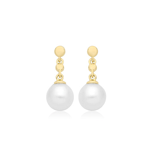 9ct Gold Freshwater Pearl Drop Earrings - John Ross Jewellers