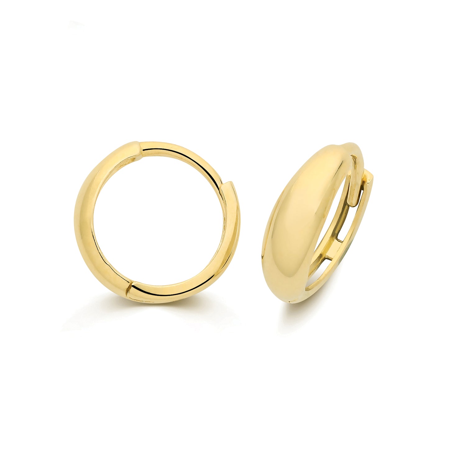 9ct Gold Tapered Huggie Hoop Earrings | 11mm - John Ross Jewellers