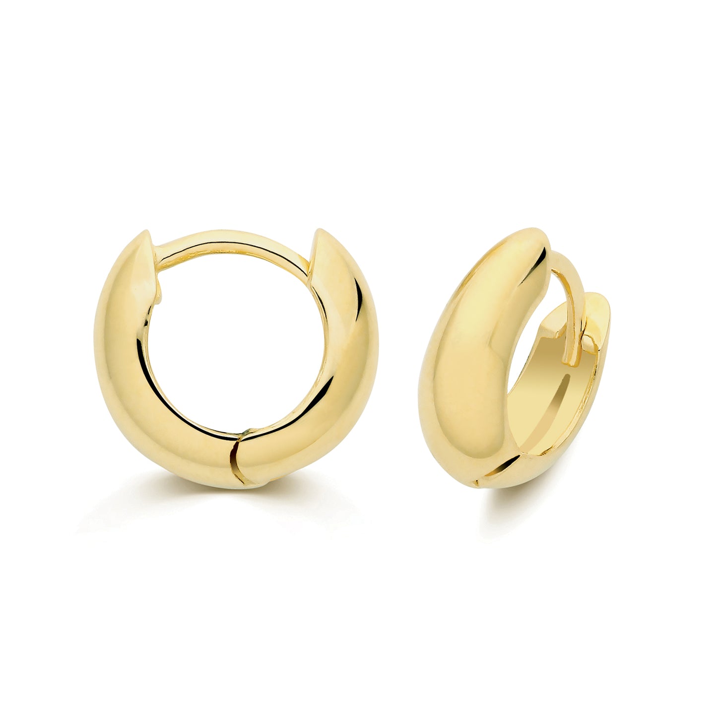 9ct Gold Chunky Tapered Huggie Hoop Earrings | 11mm - John Ross Jewellers