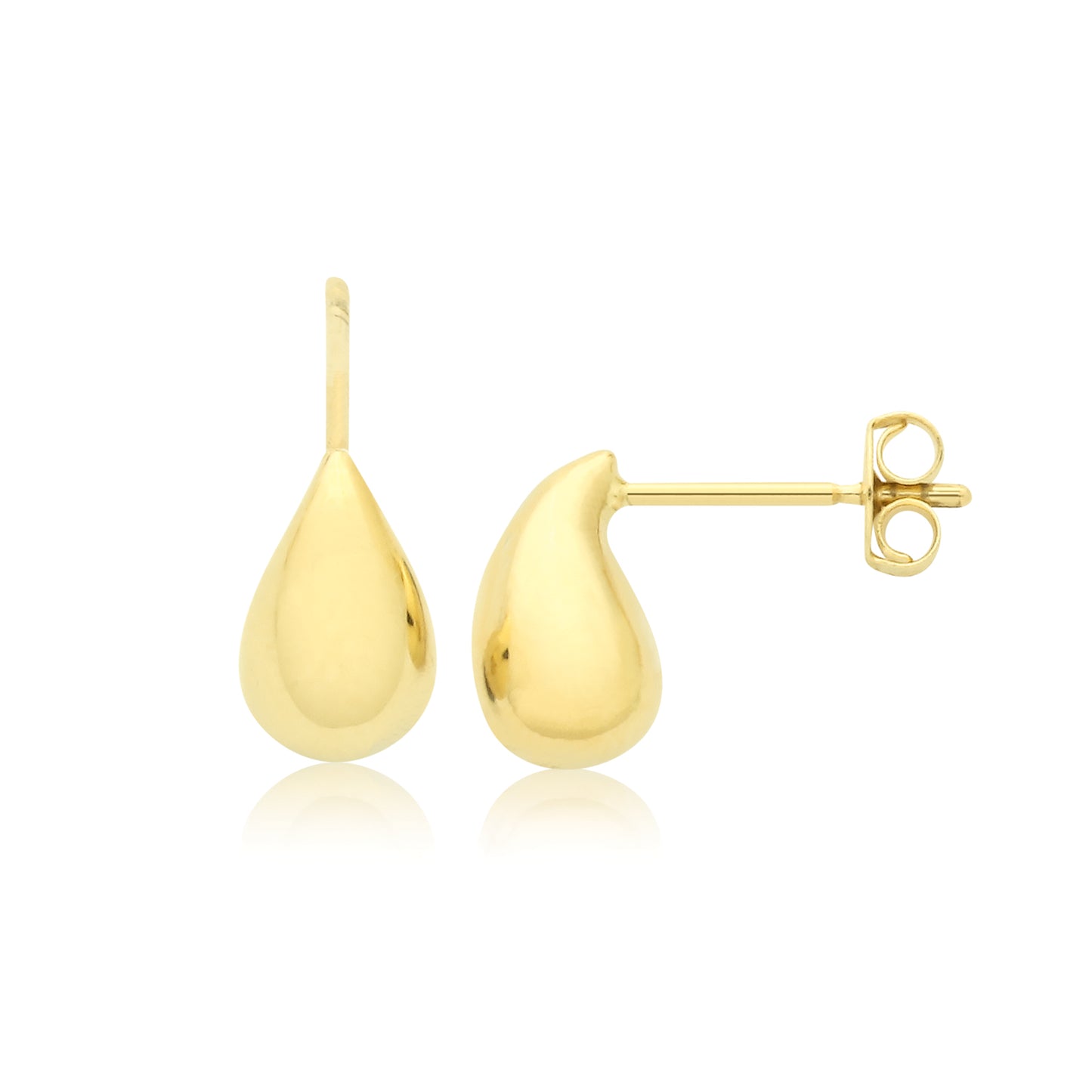 9ct Gold Teardrop Stud Earrings