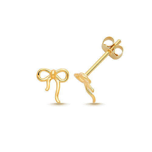 9ct Gold Bow Stud Earrings