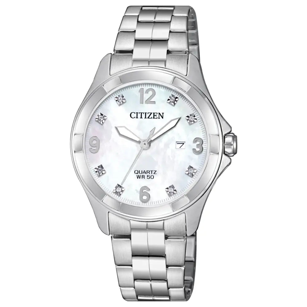 Citizen Silver Ladies Crystal Watch - John Ross Jewellers
