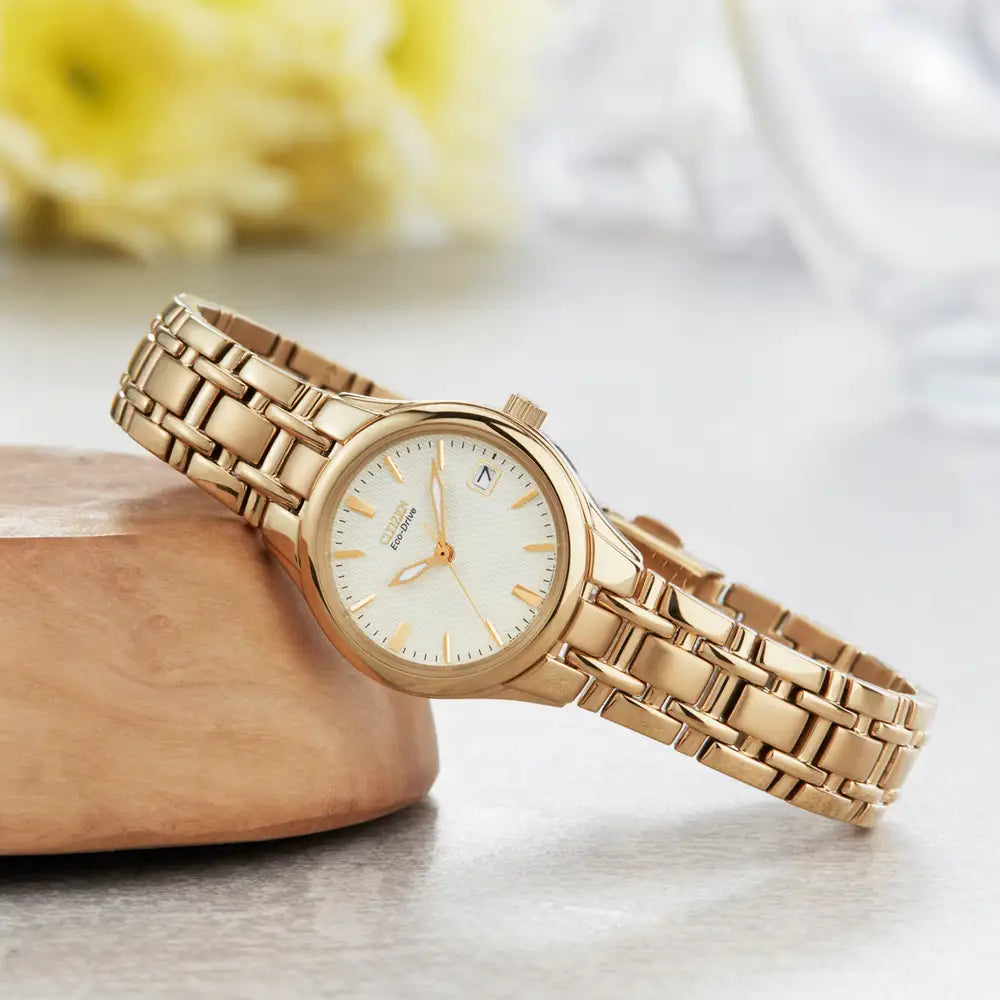 Citizen Silhouette Gold Ecodrive Ladies Watch - John Ross Jewellers