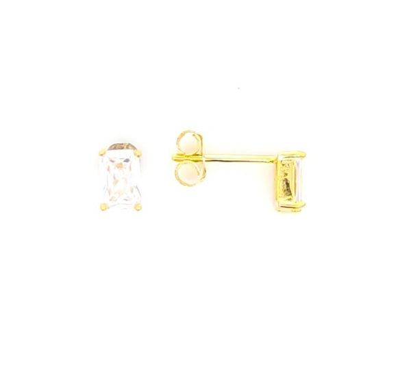 SUNSHINE Emerald Cut CZ Stud Earrings - John Ross Jewellers
