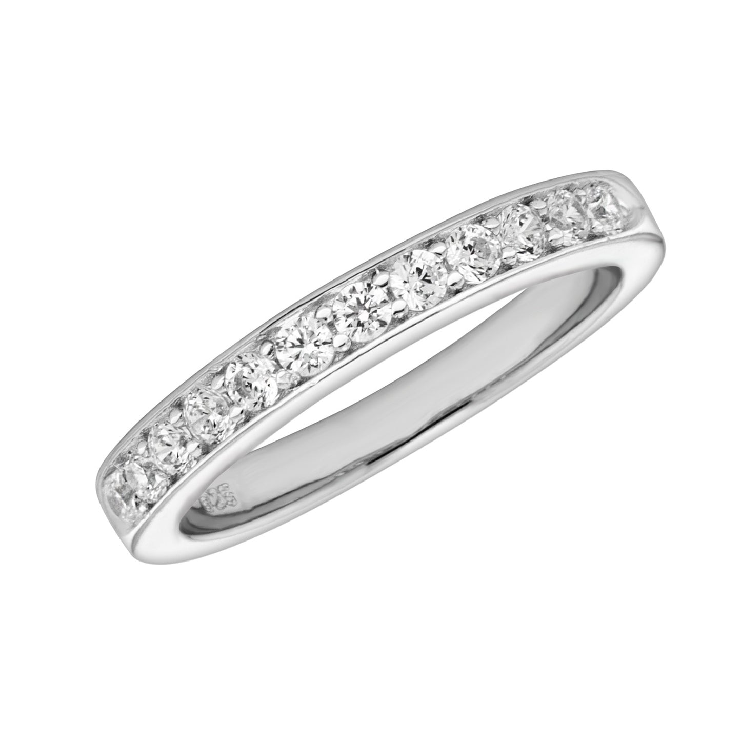 Silver CZ Band Ring - John Ross Jewellers
