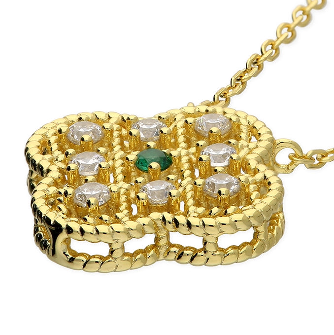 Sunshine Sparkling CZ Quatrefoil Necklace - John Ross Jewellers