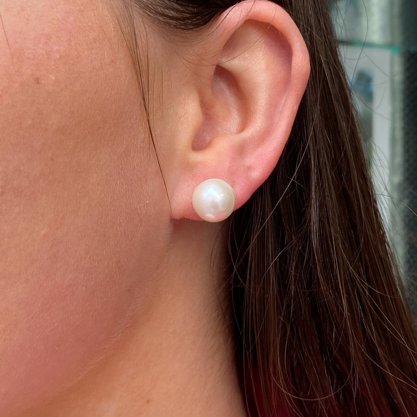 18ct Gold 11-11.5mm Edison Pearl Stud Earrings - John Ross Jewellers