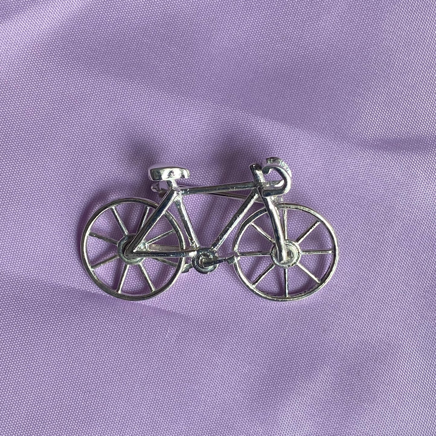 Silver Racing Bike Brooch - John Ross Jewellers