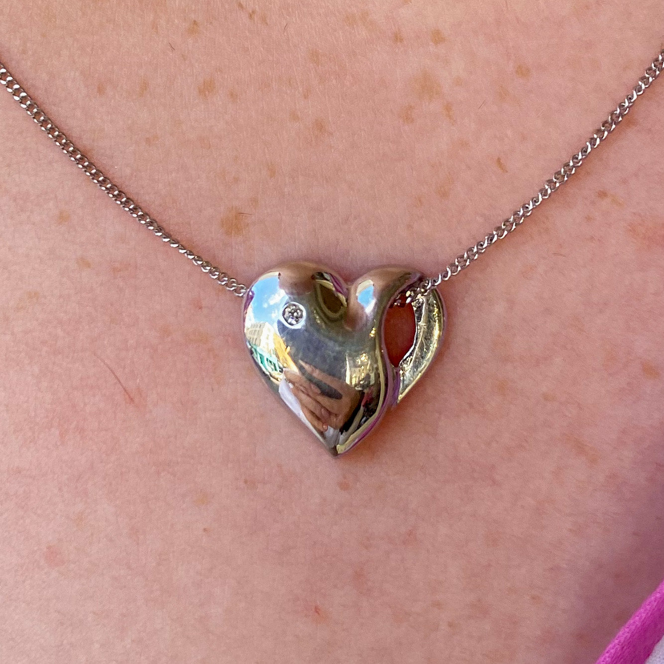 Silver Heart Slider Necklace - John Ross Jewellers