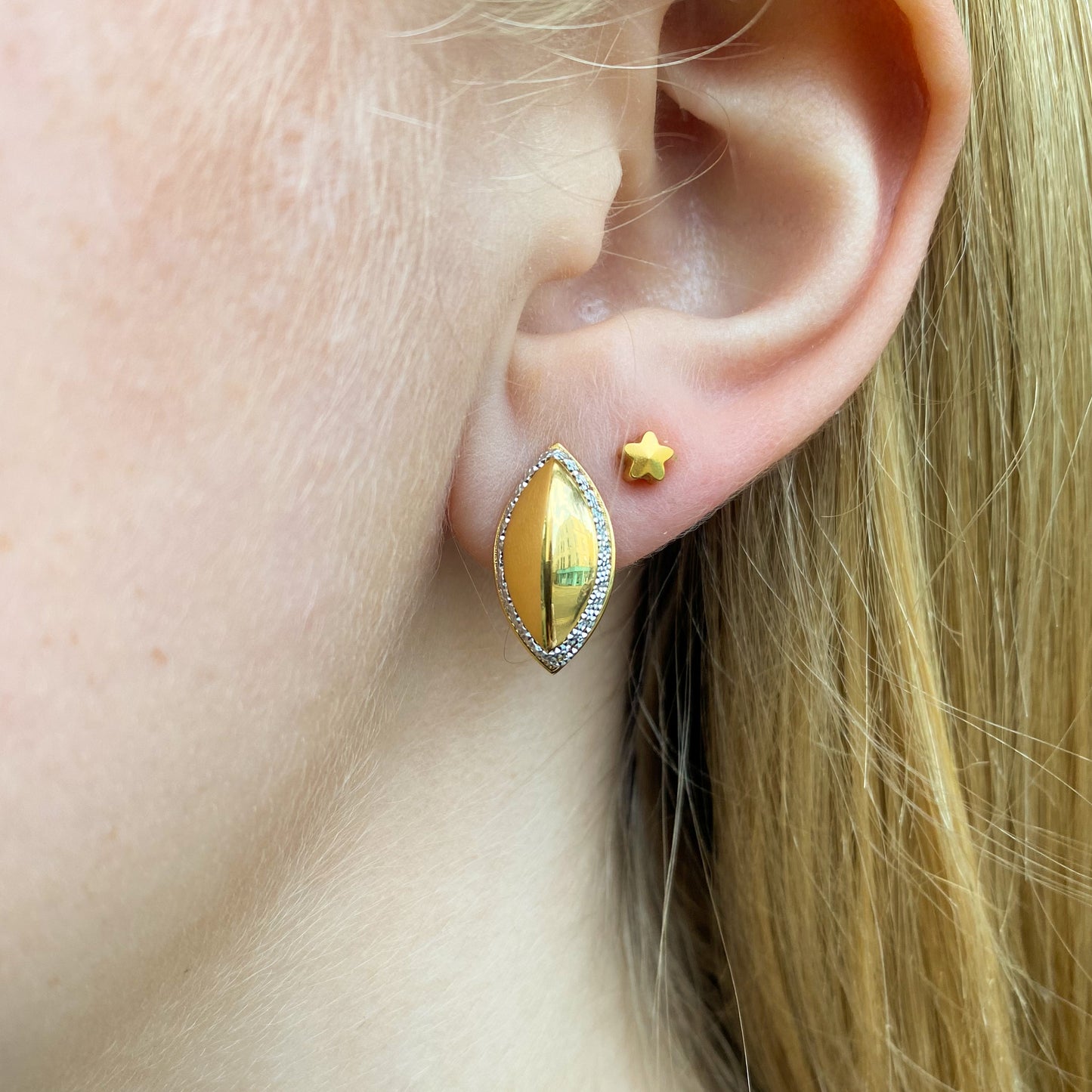 Sunshine Glittering Marquis Stud Earrings - John Ross Jewellers