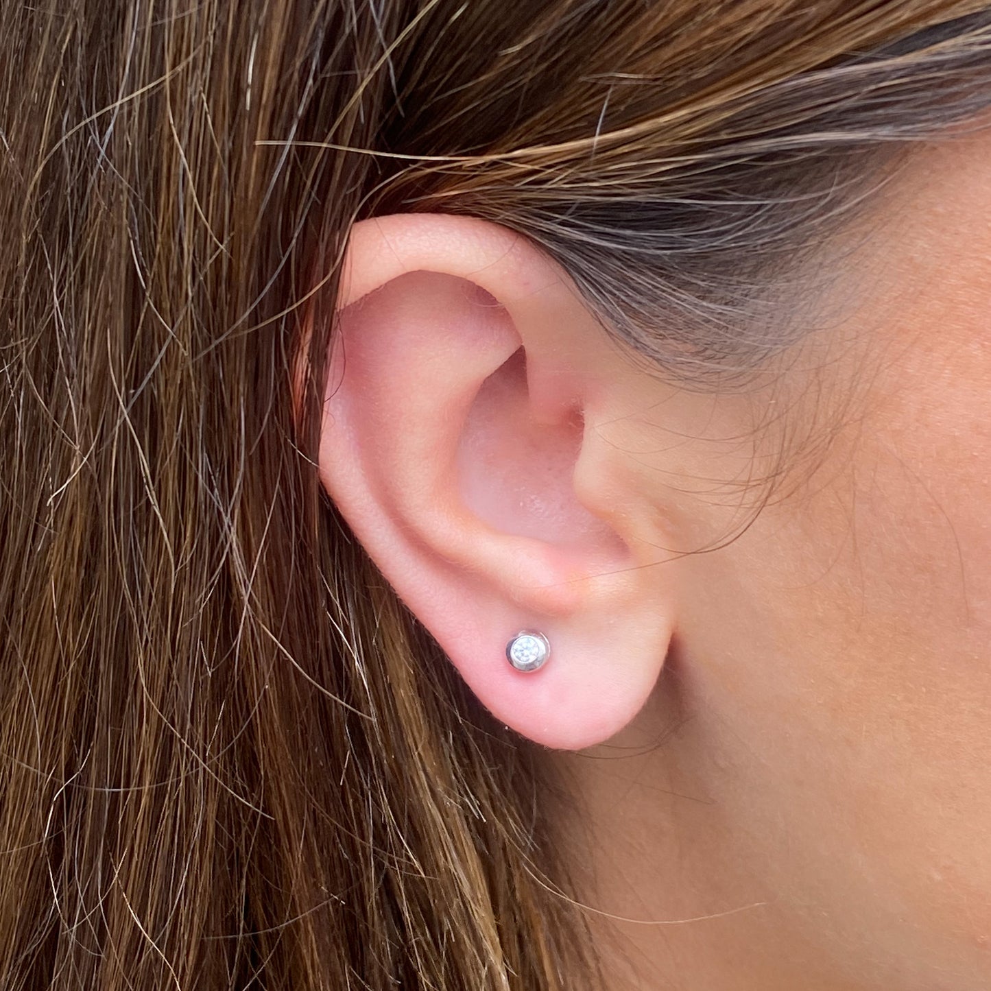 14ct White Gold CZ Stud Earrings | 2.5mm - John Ross Jewellers