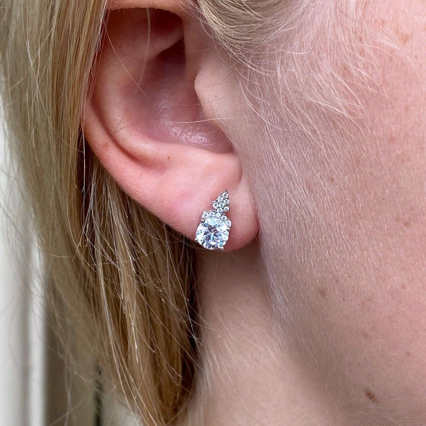 Silver Fancy CZ Stud Earrings - John Ross Jewellers