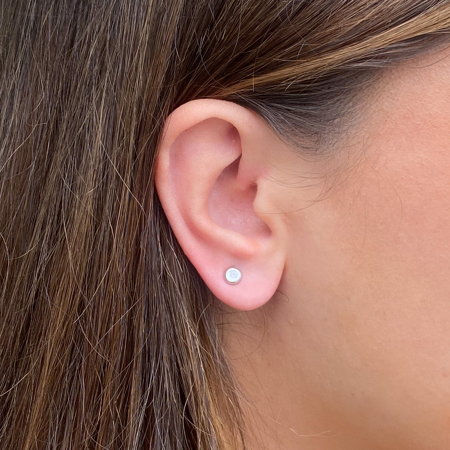 14ct White Gold CZ Stud Earrings | 2mm - John Ross Jewellers