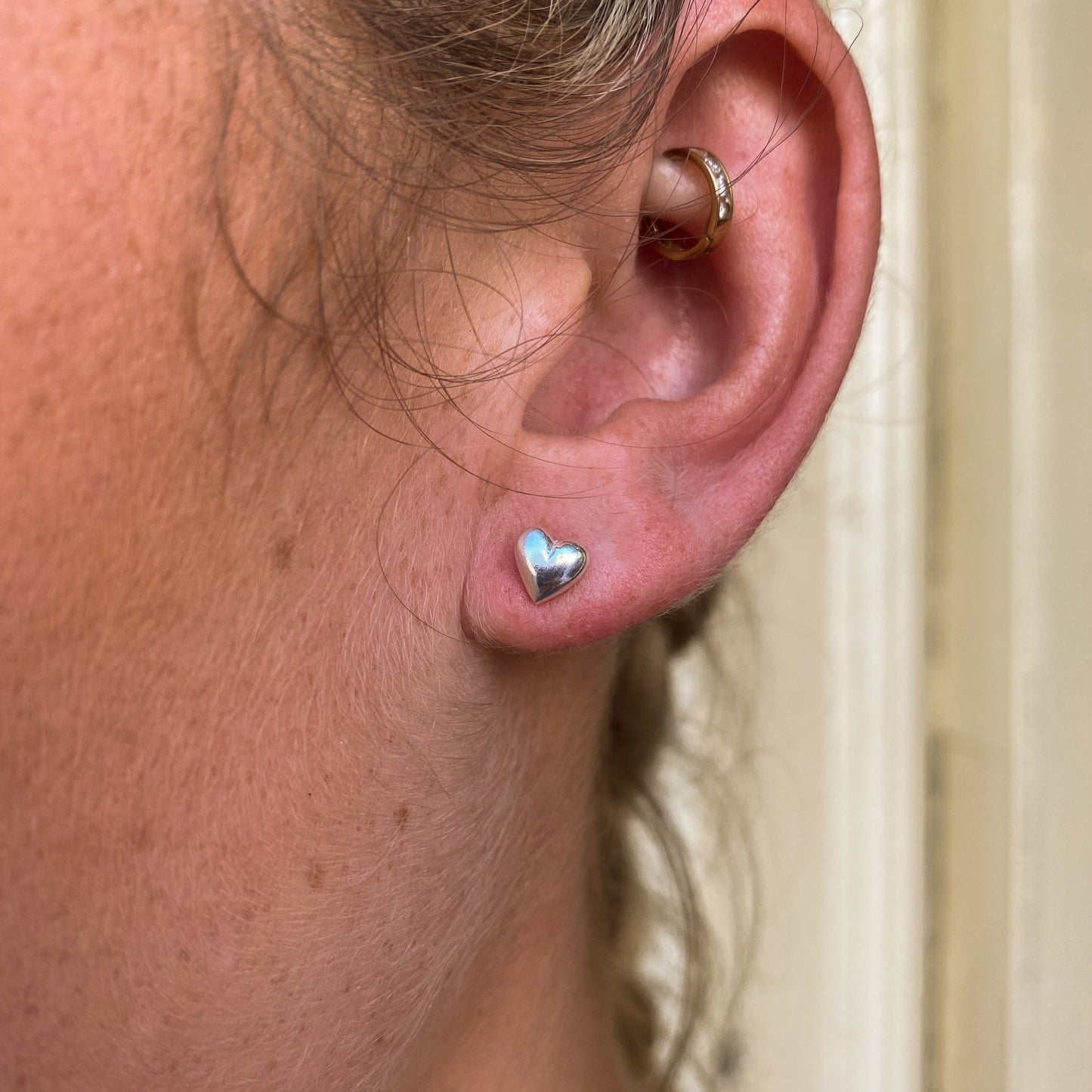 Silver Solid Heart Stud Earrings - John Ross Jewellers