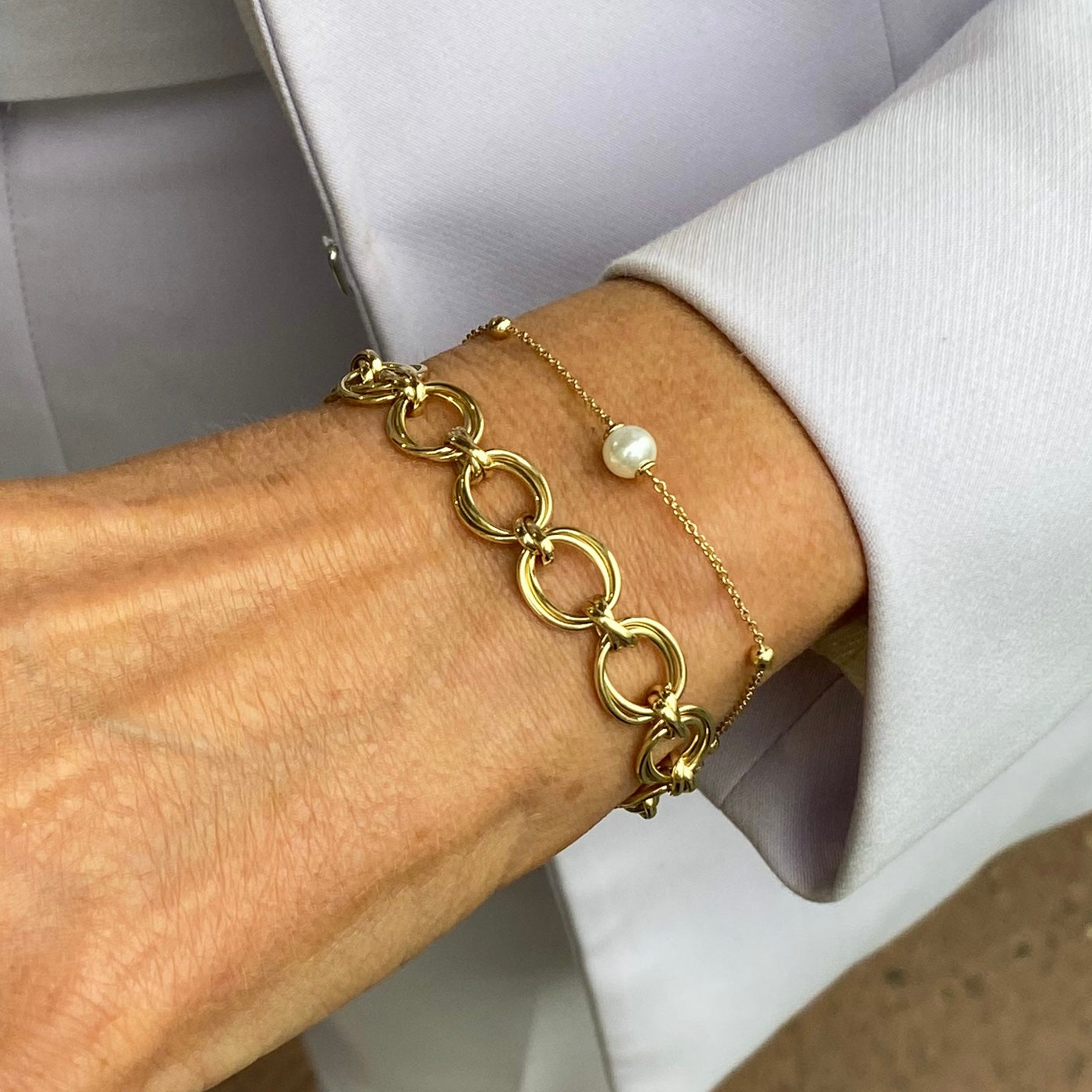 9ct Gold Double Ovals Bracelet - John Ross Jewellers