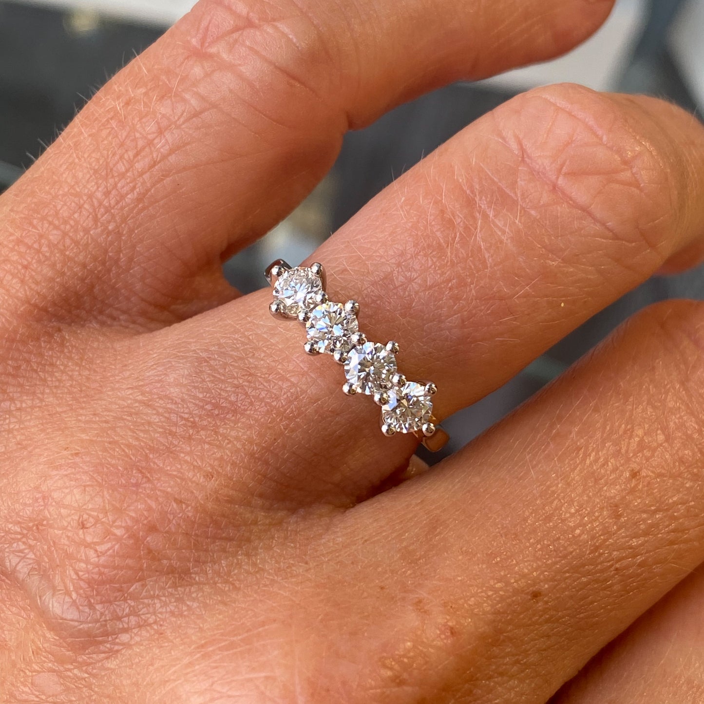 18ct Gold Four Stone Diamond Eternity Ring | 0.87ct - John Ross Jewellers