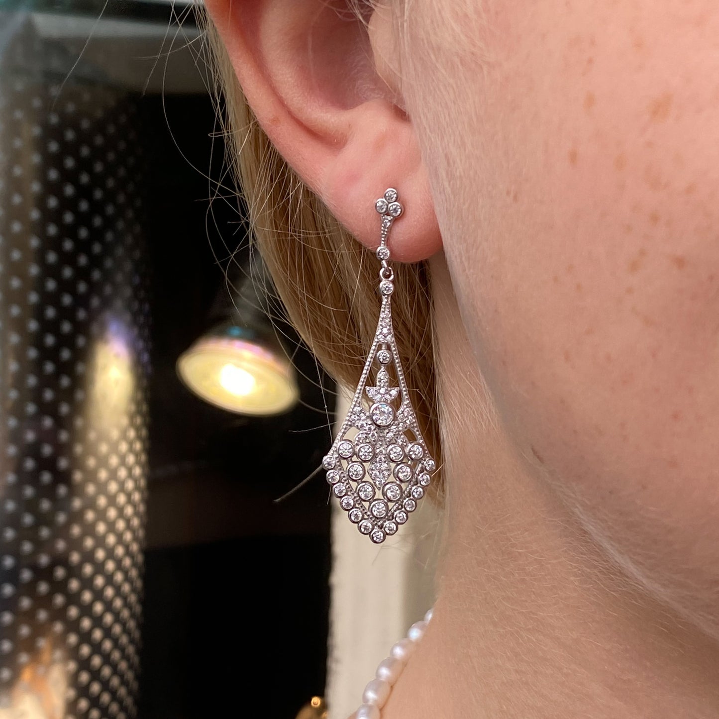 Silver CZ Statement Cocktail Drop Earrings - John Ross Jewellers