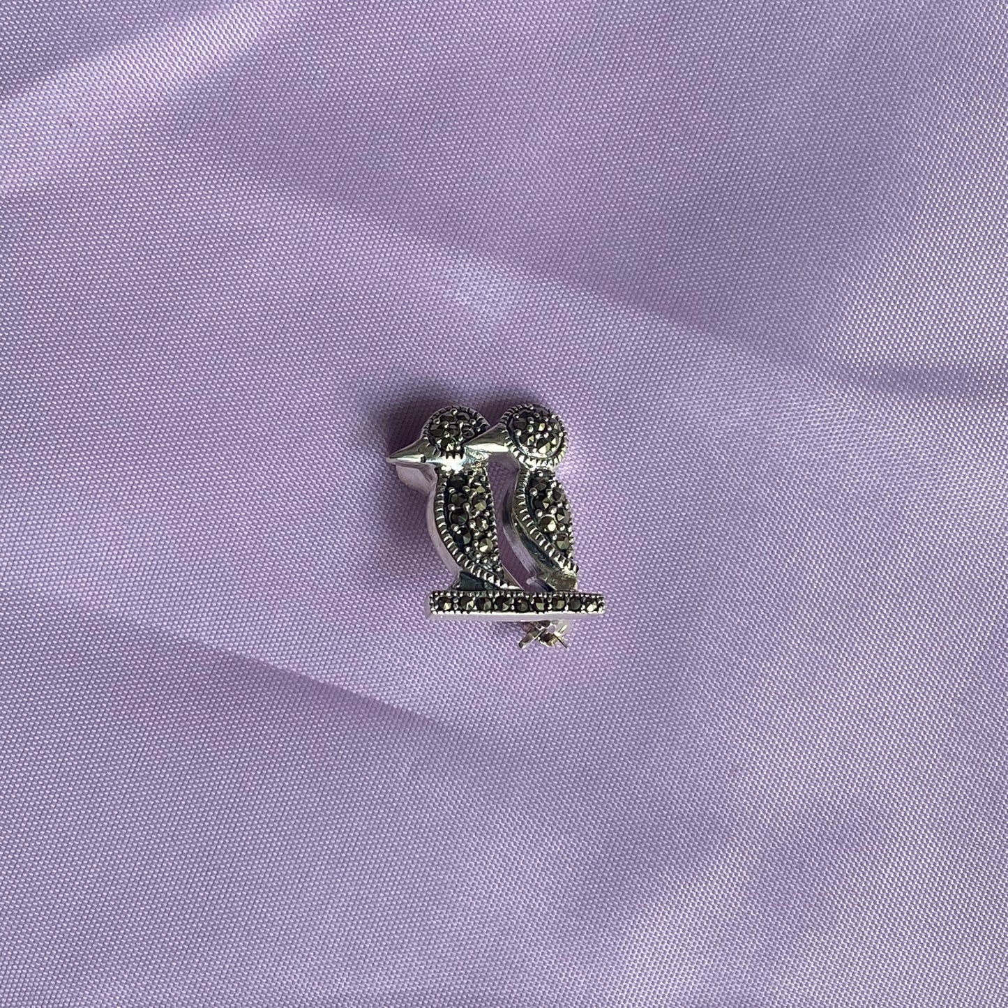 Silver Lovebirds Marcasite Brooch - John Ross Jewellers
