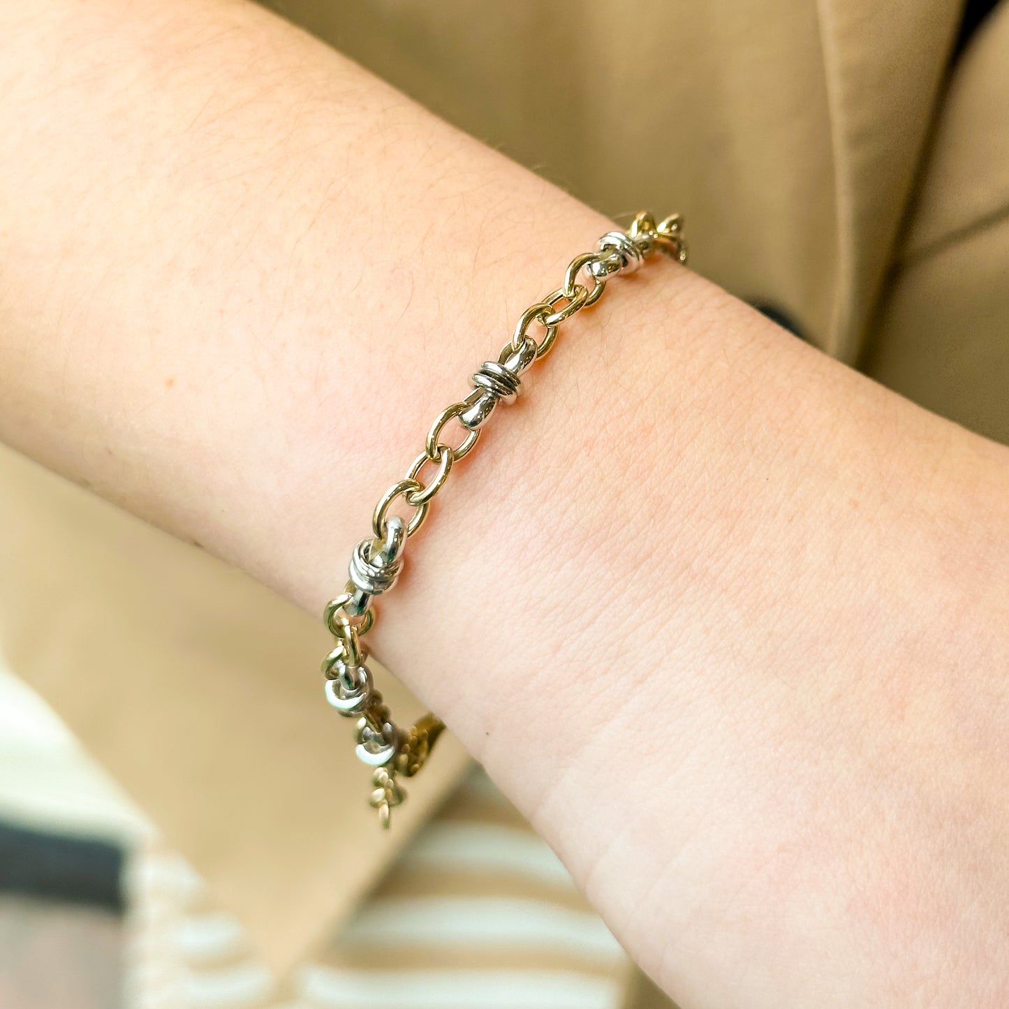 9ct Gold Two Tone Multi Link Bracelet - John Ross Jewellers