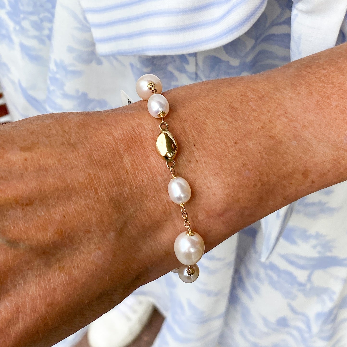 18ct Gold Freshwater Pearl Bracelet - John Ross Jewellers