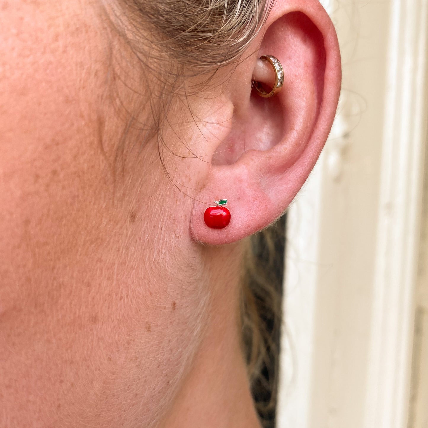 Red Apple Stud Earrings - John Ross Jewellers
