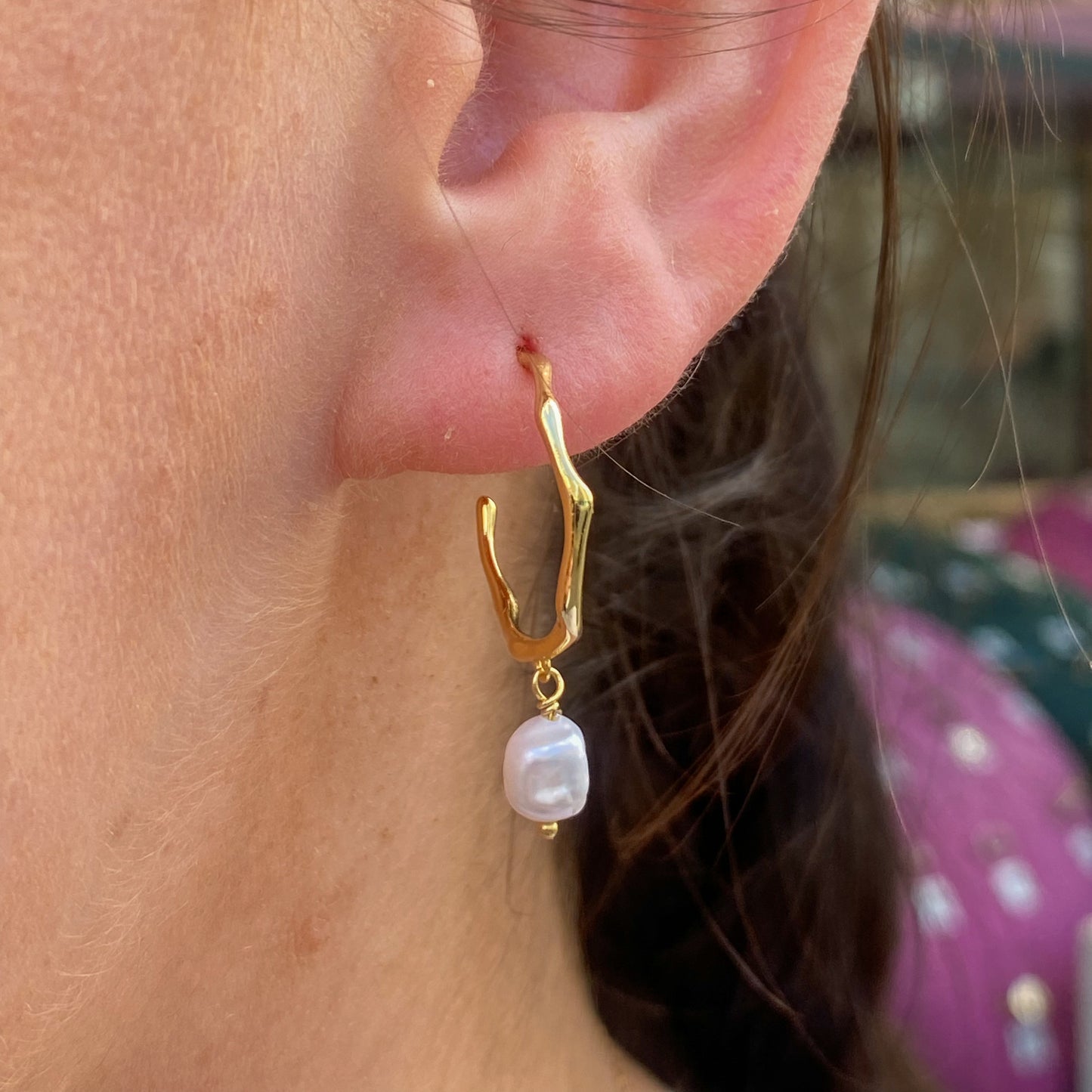 Sunshine Freshwater Pearl Hoop Earrings - John Ross Jewellers