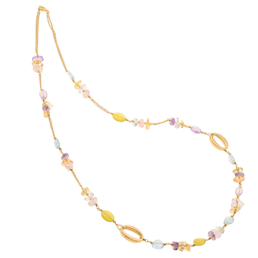 Baroque Long Necklace | Lefkada | Mixed Quartz - John Ross Jewellers