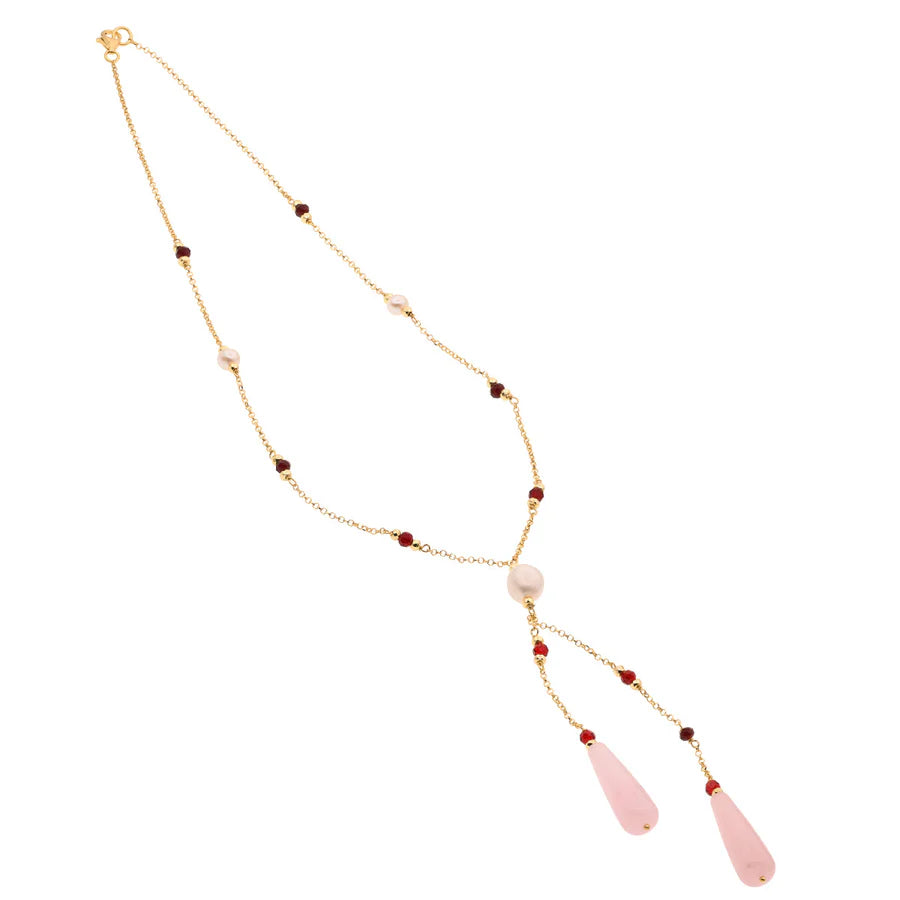 Baroque Lariart Necklace | Oia | Pearl & Quartz - John Ross Jewellers