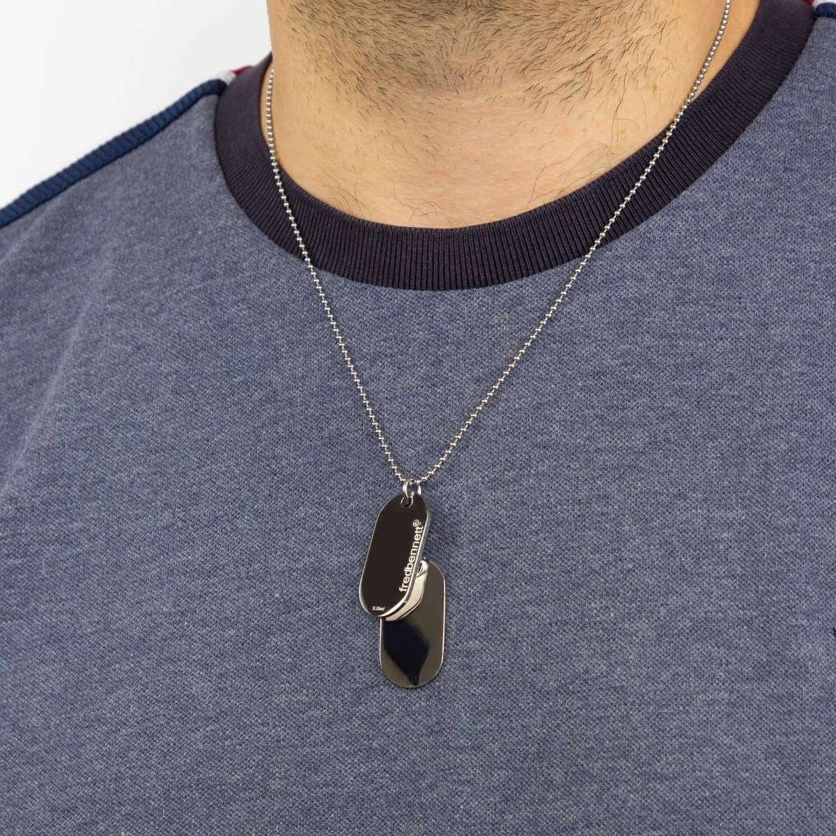 Fred Bennett Steel Dog Tag Necklace - John Ross Jewellers