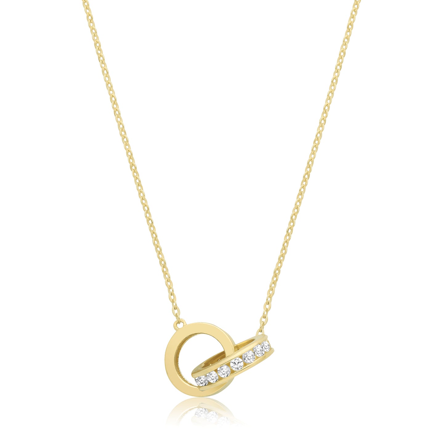 9ct Gold CZ Unity Necklace