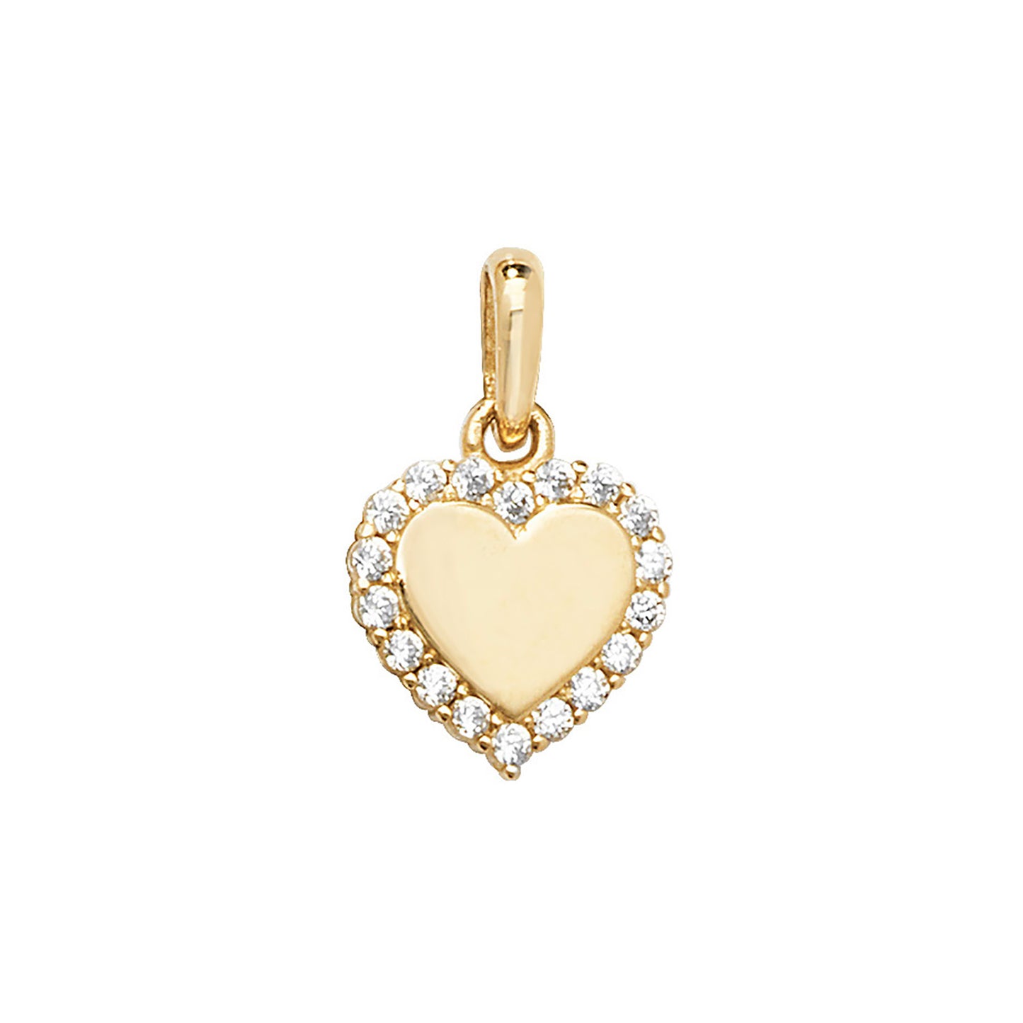 9ct Gold Tiny CZ Heart Charm - John Ross Jewellers