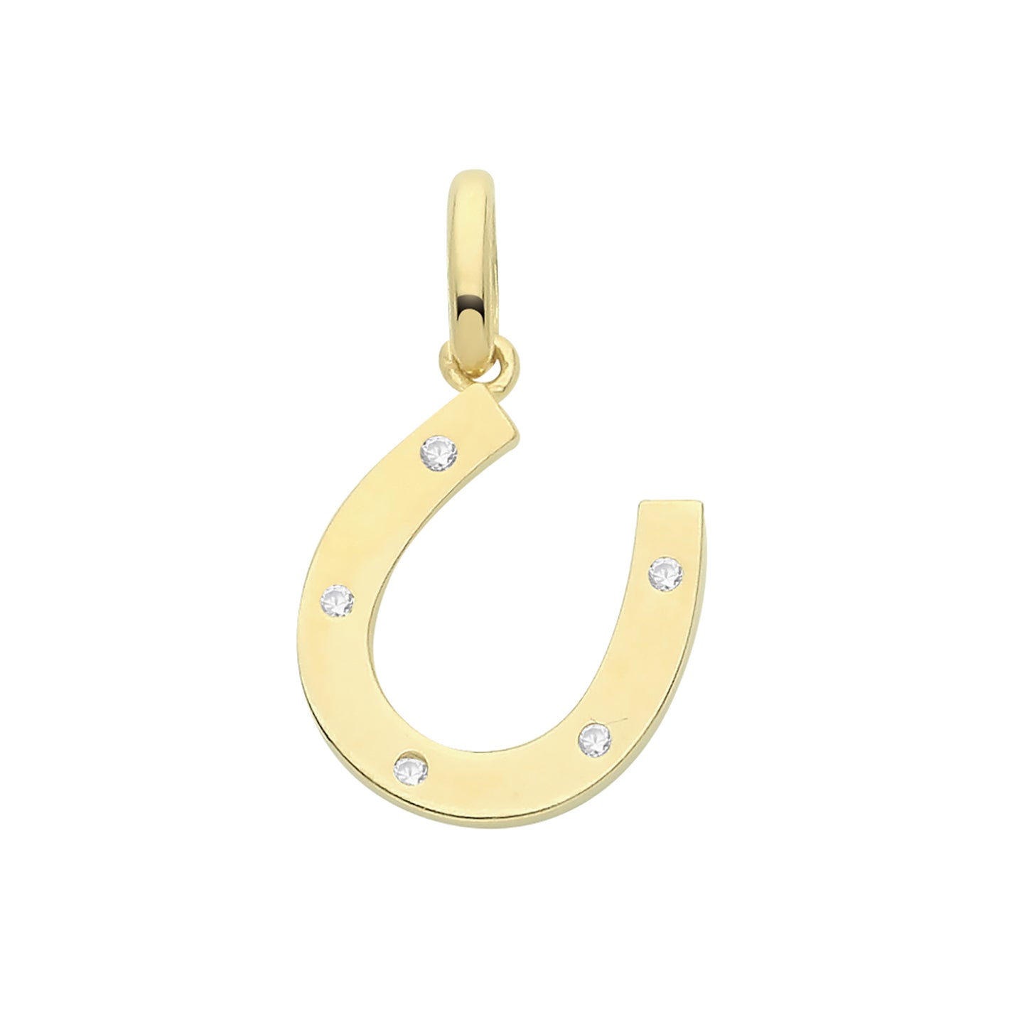 9ct Gold CZ Horseshoe Charm - John Ross Jewellers