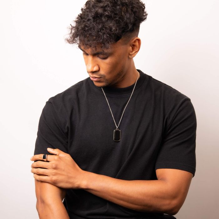 Fred Bennett Onyx & Steel Signet Ring - John Ross Jewellers