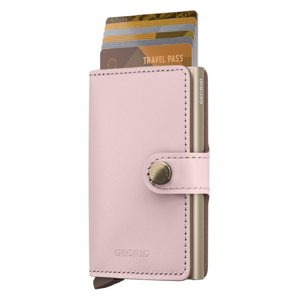Secrid Miniwallet Original Ballet in pink with card slots and secure leather design, compact and stylish wallet for everyday use.
