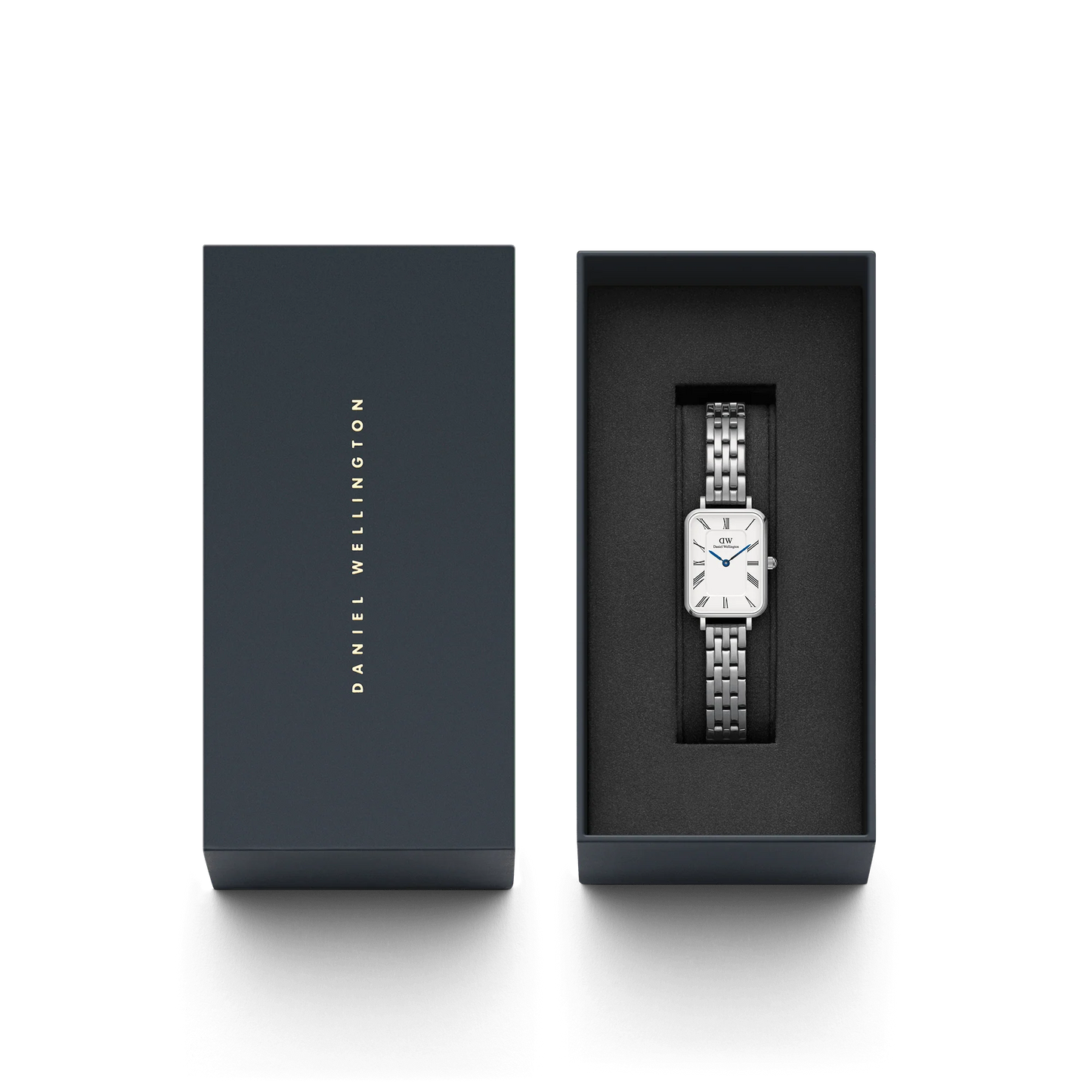 Daniel Wellington Quadro Roman Numerals 5-Link Silver | 20mm x 26mm - John Ross Jewellers