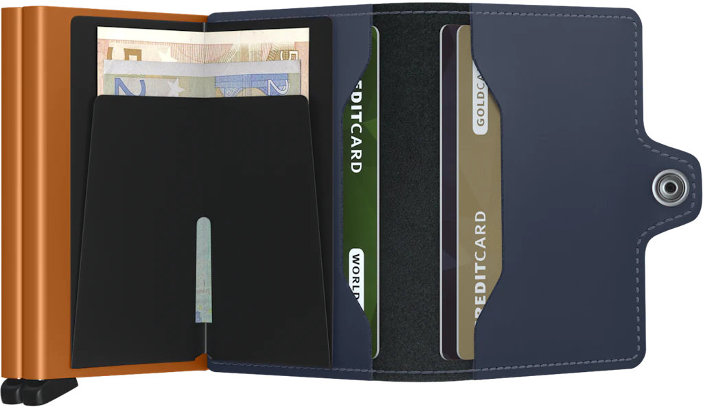 SECRID Twinwallet Matte Night Blue & Orange - John Ross Jewellers