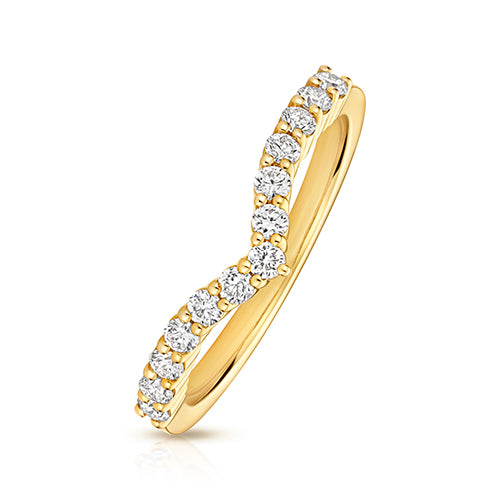 9ct Gold Wishbone Eternity Ring | Lab Grown 0.36ct