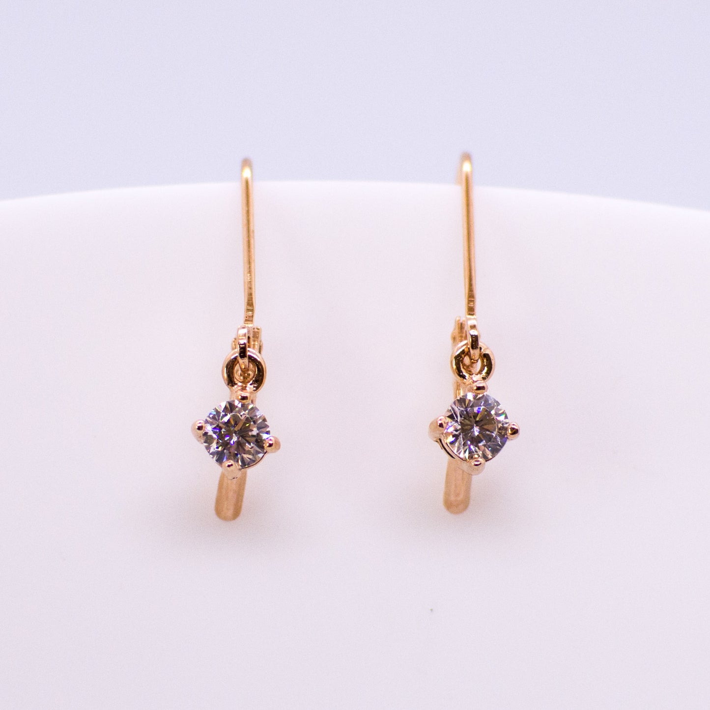 Rose Silver 4mm Claw Set CZ Drop Earrings - John Ross Jewellers