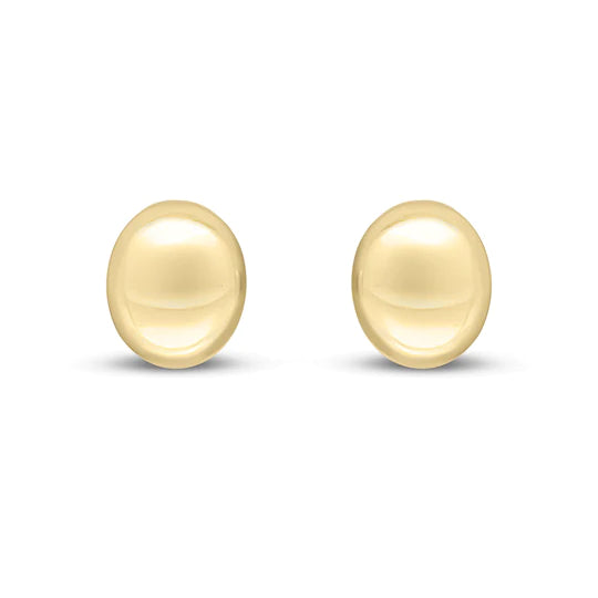 9ct Gold Puffed Oval Stud Earrings - John Ross Jewellers